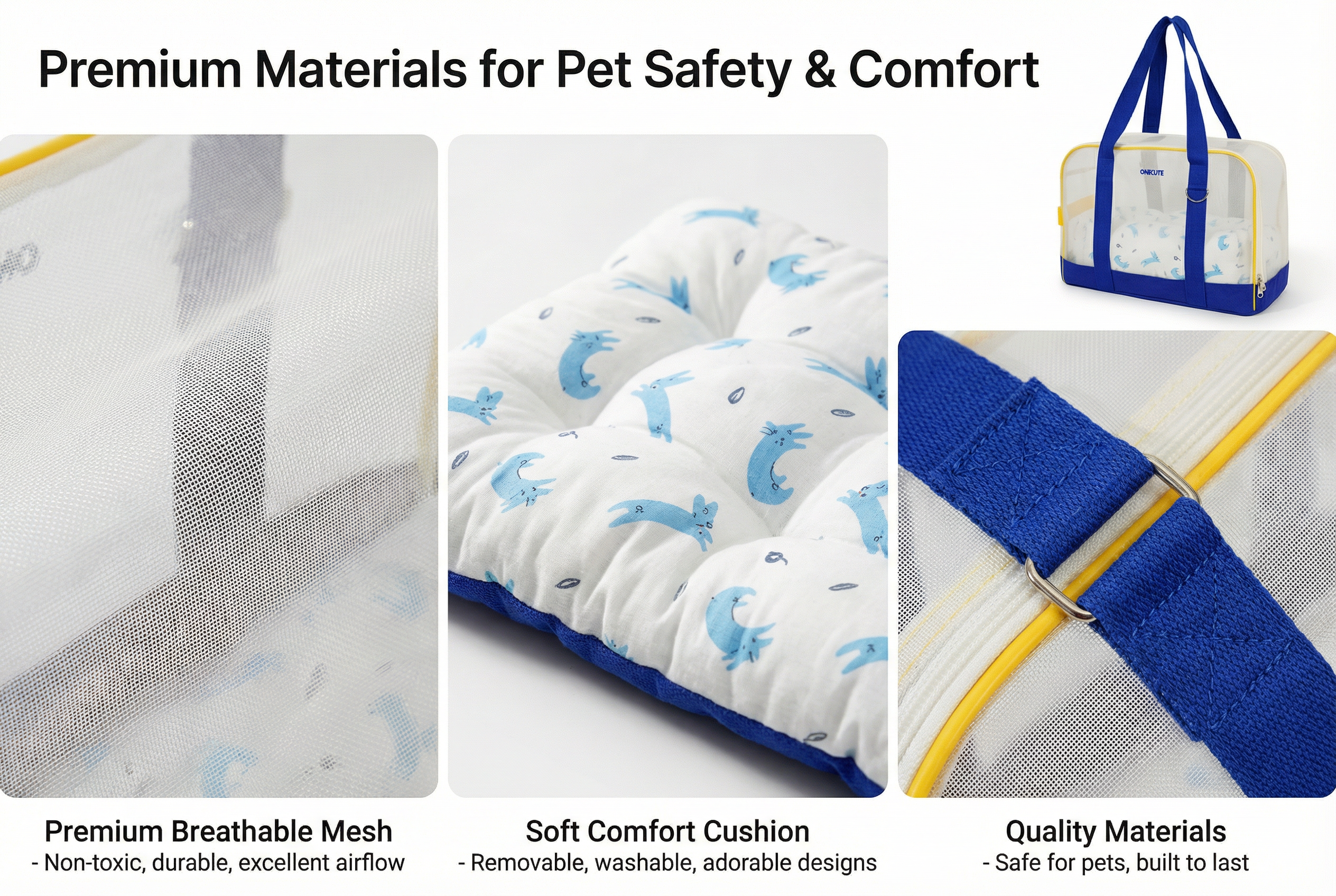 Breathable Pet Carrier Outing Mesh Portable Bag