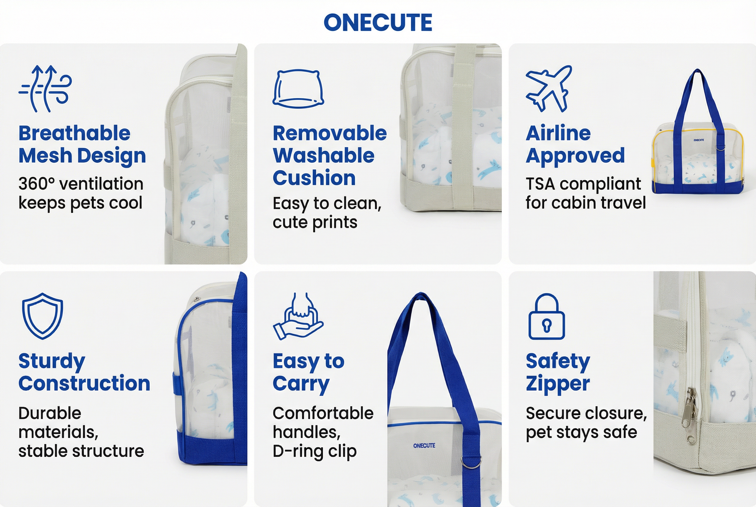 Breathable Pet Carrier Outing Mesh Portable Bag