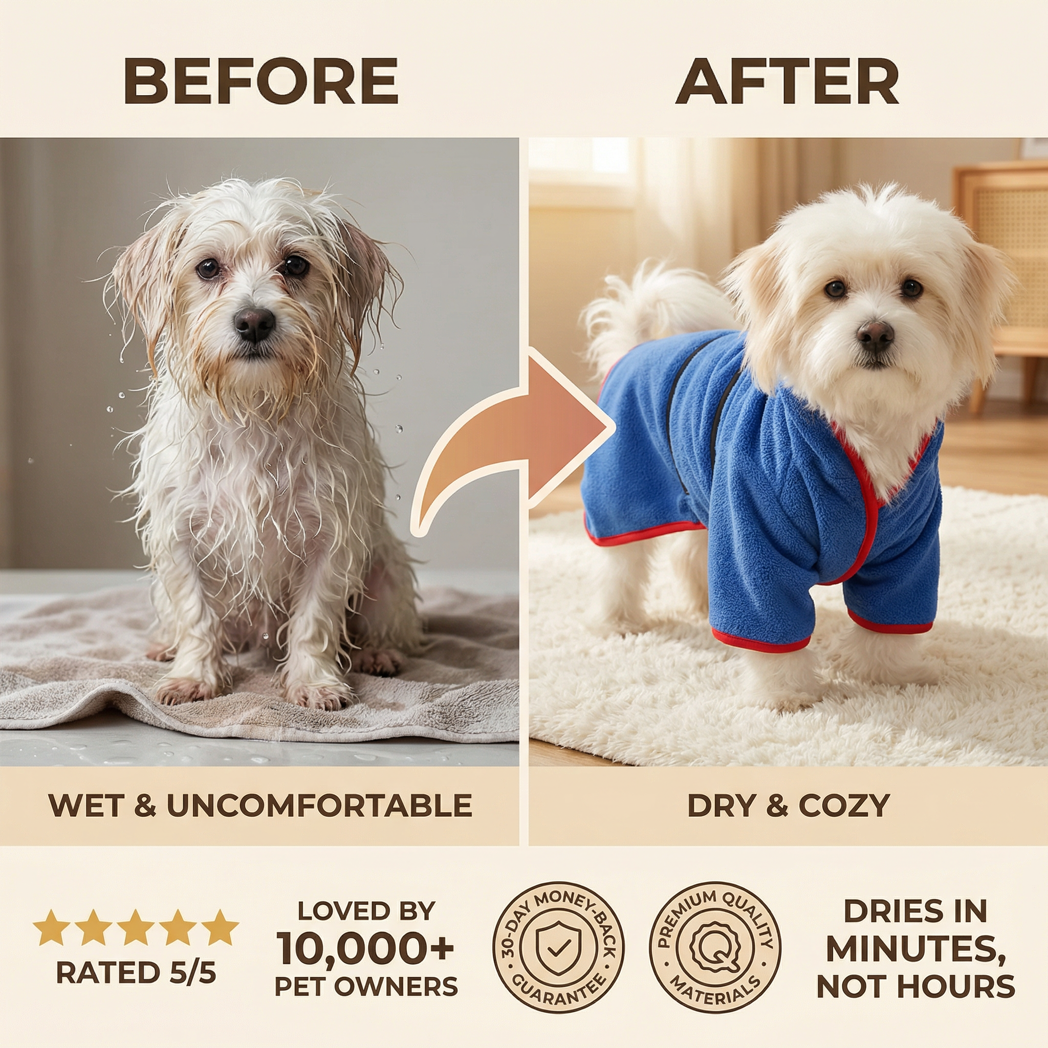 Quick-Dry Pet Bathrobe