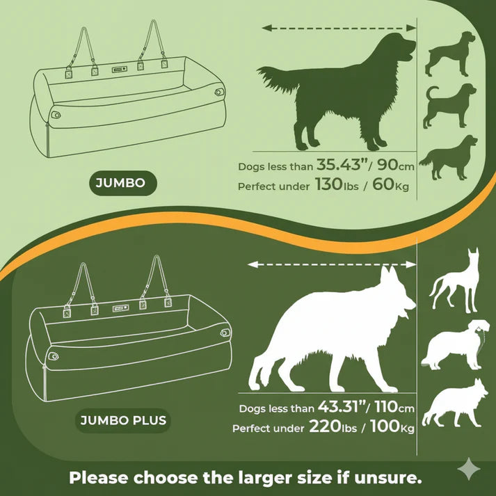 Jumbo Dog Car Seat & Booster for Anxiety - Safe Pet Carrier for Large Dog
